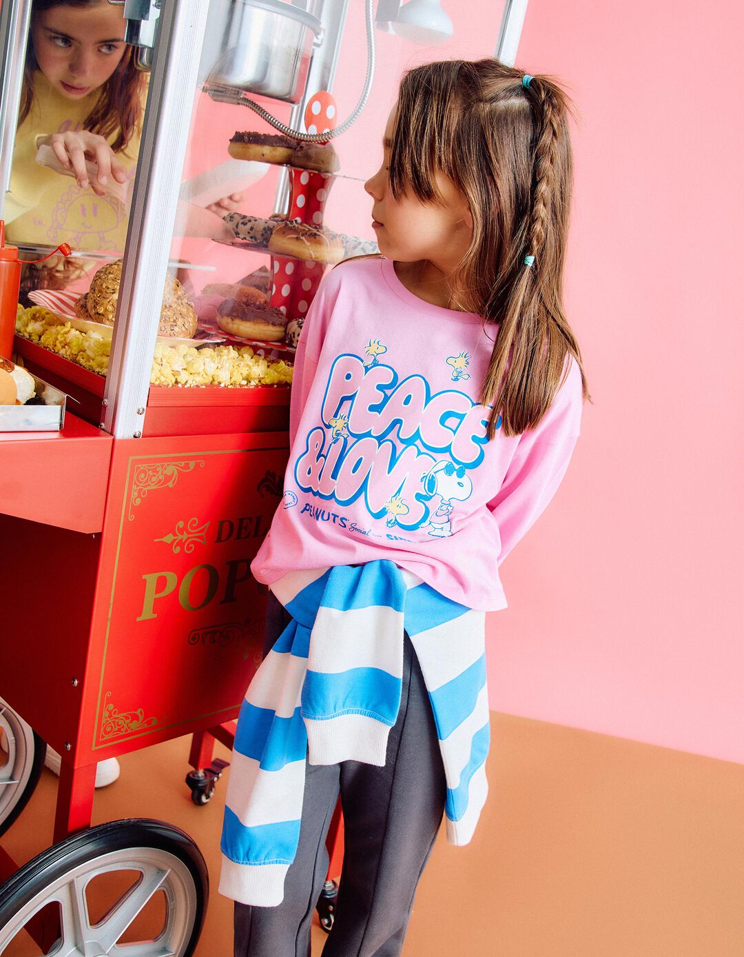 T-shirt de Manga Comprida 'Snoopy', Menina, Rosa