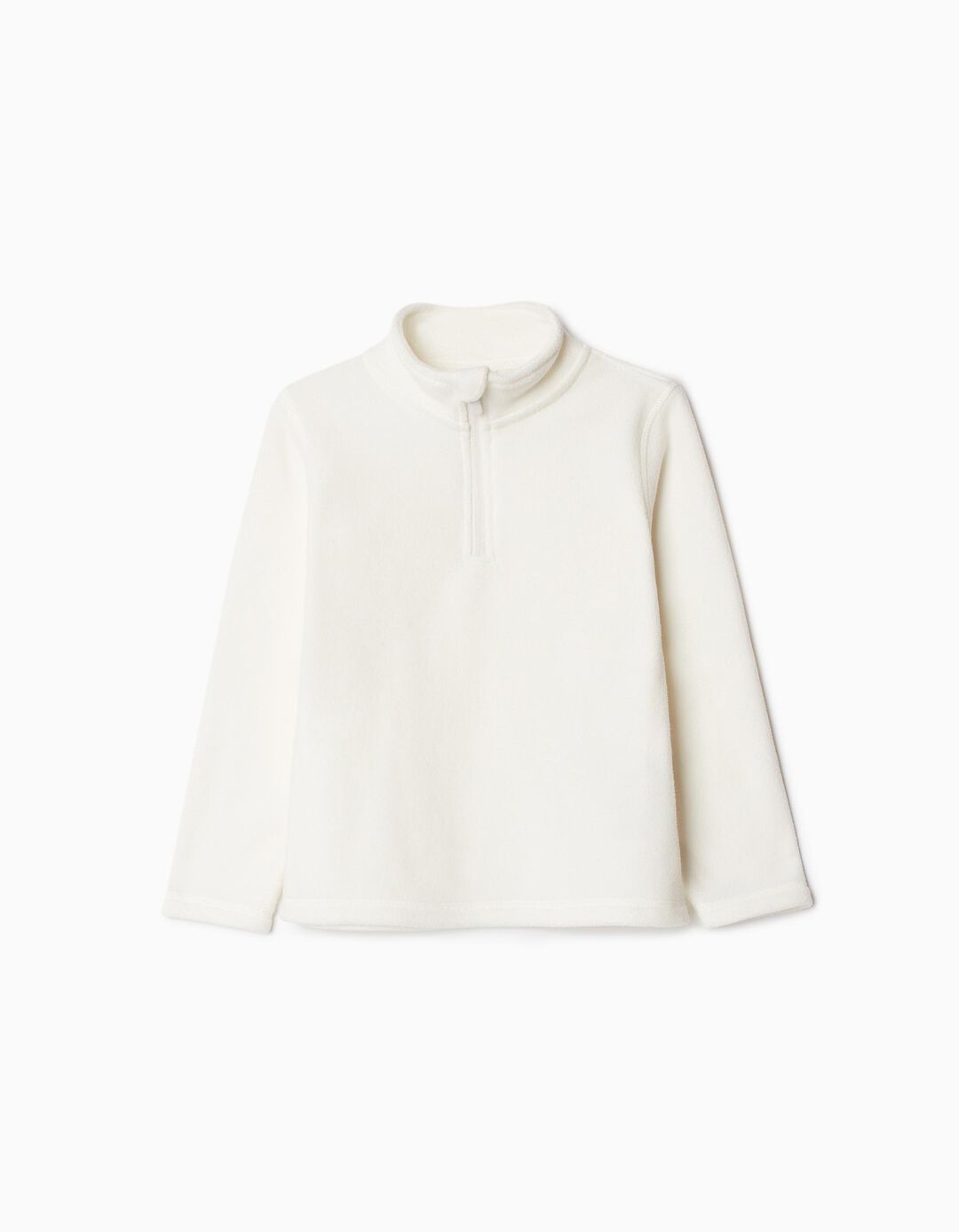 Sweatshirt Polar Fecho de Correr, Menina, Branco