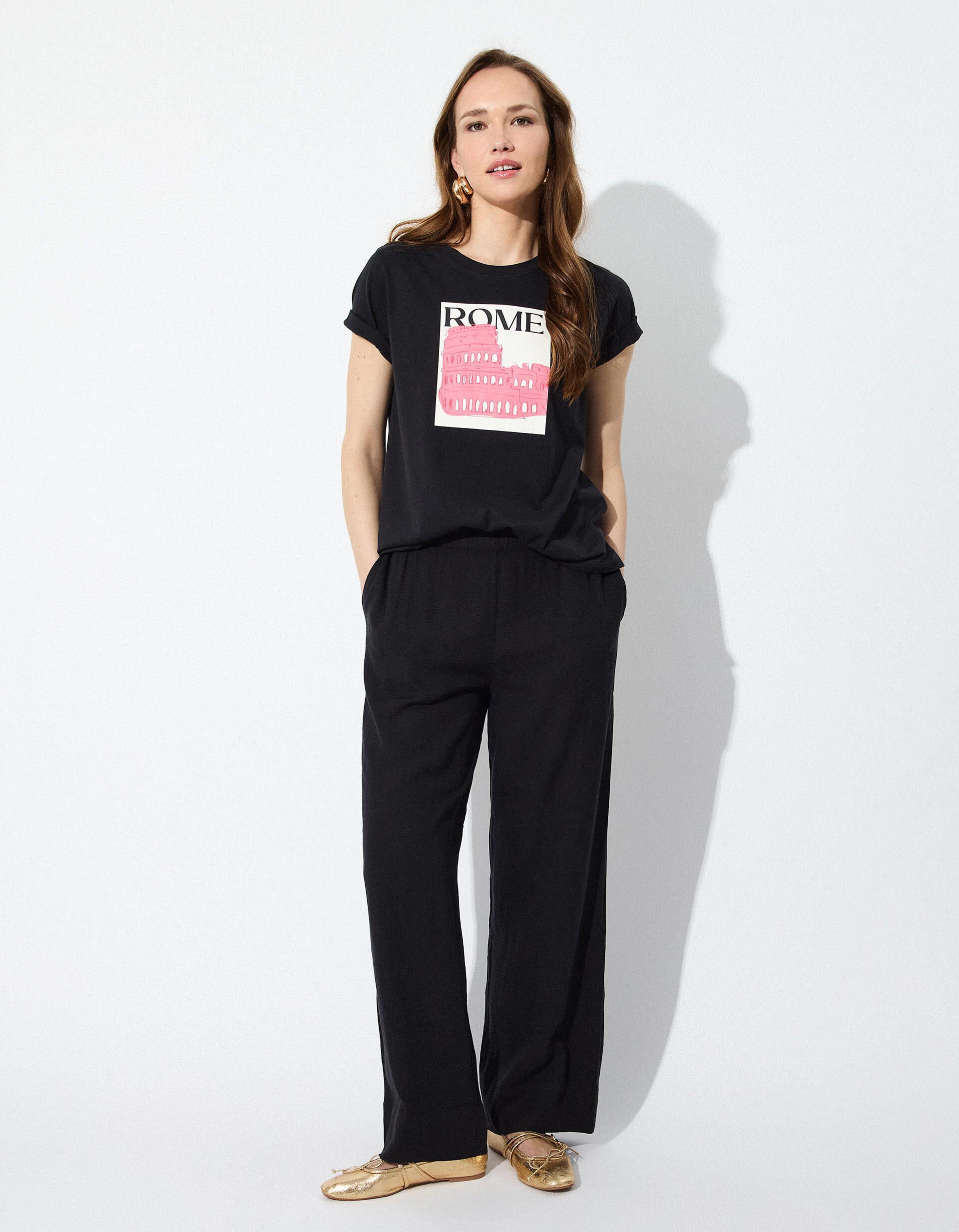 Comprar Online Cal&ccedil;as de Linho, Mulher, Preto