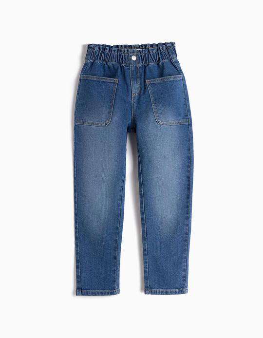 Comprar Online Calças de Ganga Paperbag, Menina, Azul