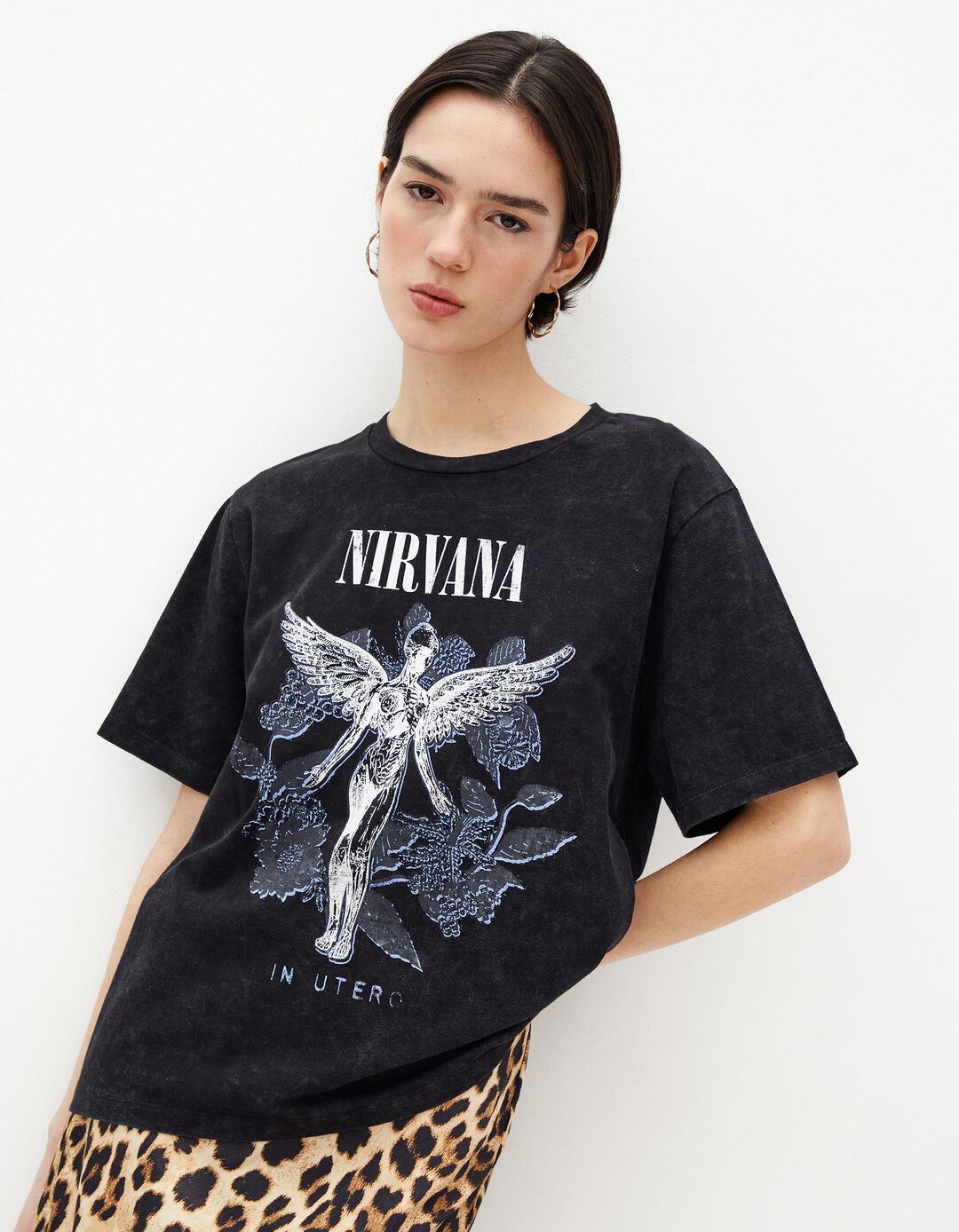 T-shirt 'Nirvana', Mulher, Preto
