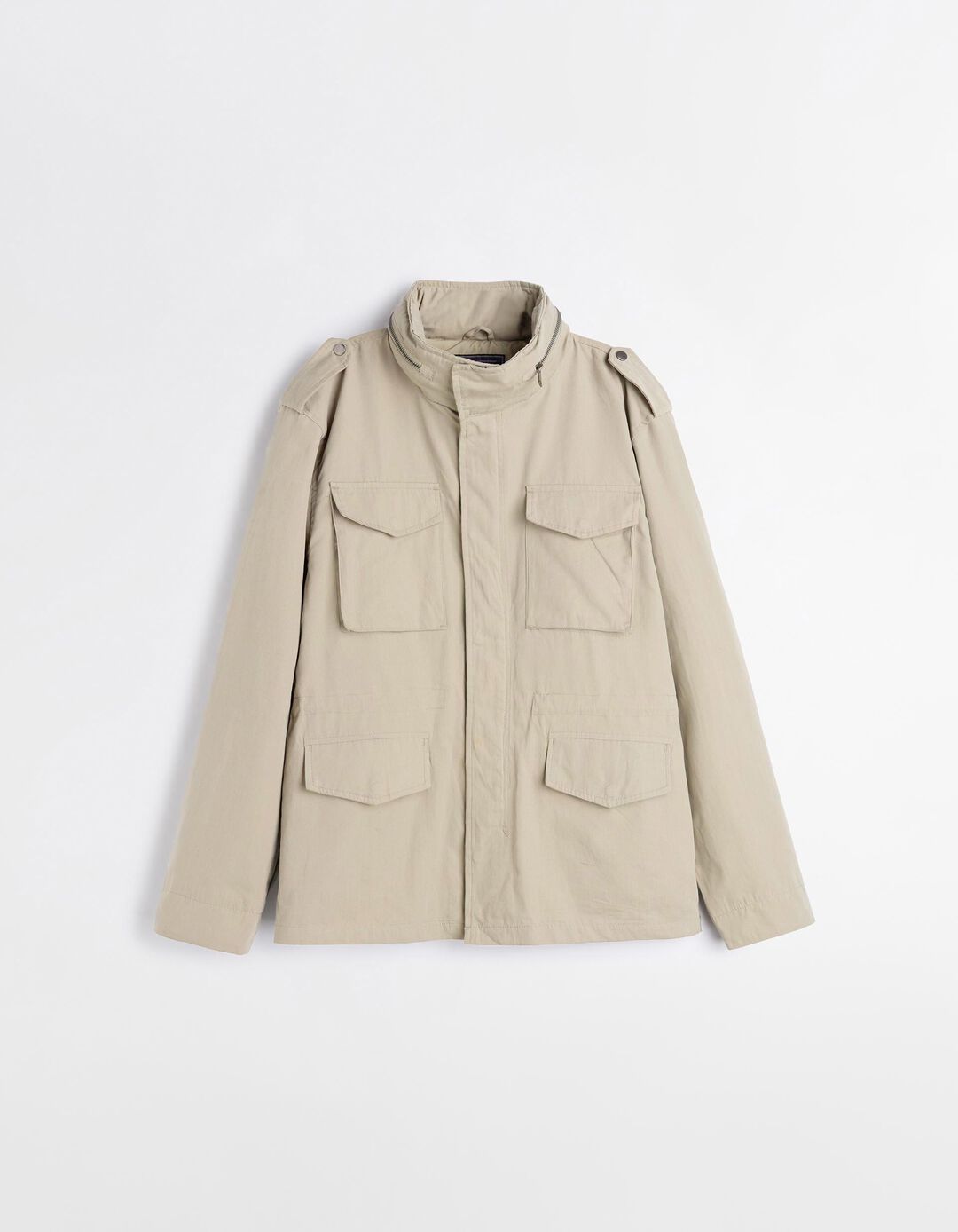 Parka Estilo Militar, Homem, Bege Escuro