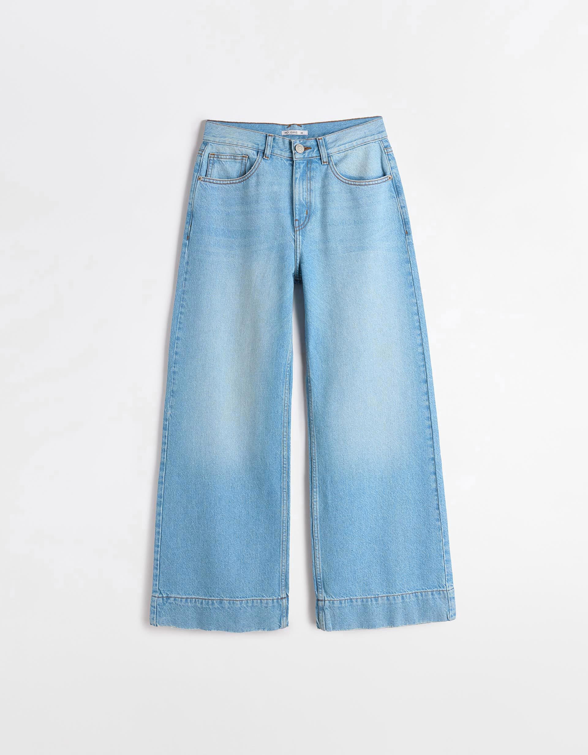 Comprar Online Cal&ccedil;as de Ganga Wide Leg, Mulher, Azul