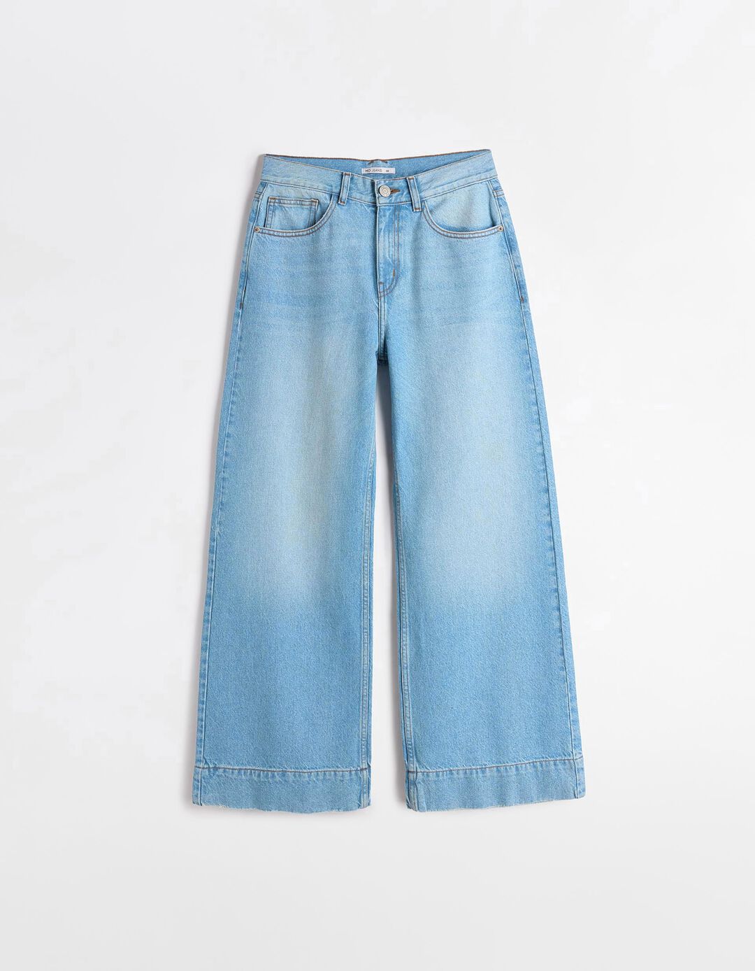 Calças de Ganga Wide Leg, Mulher, Azul