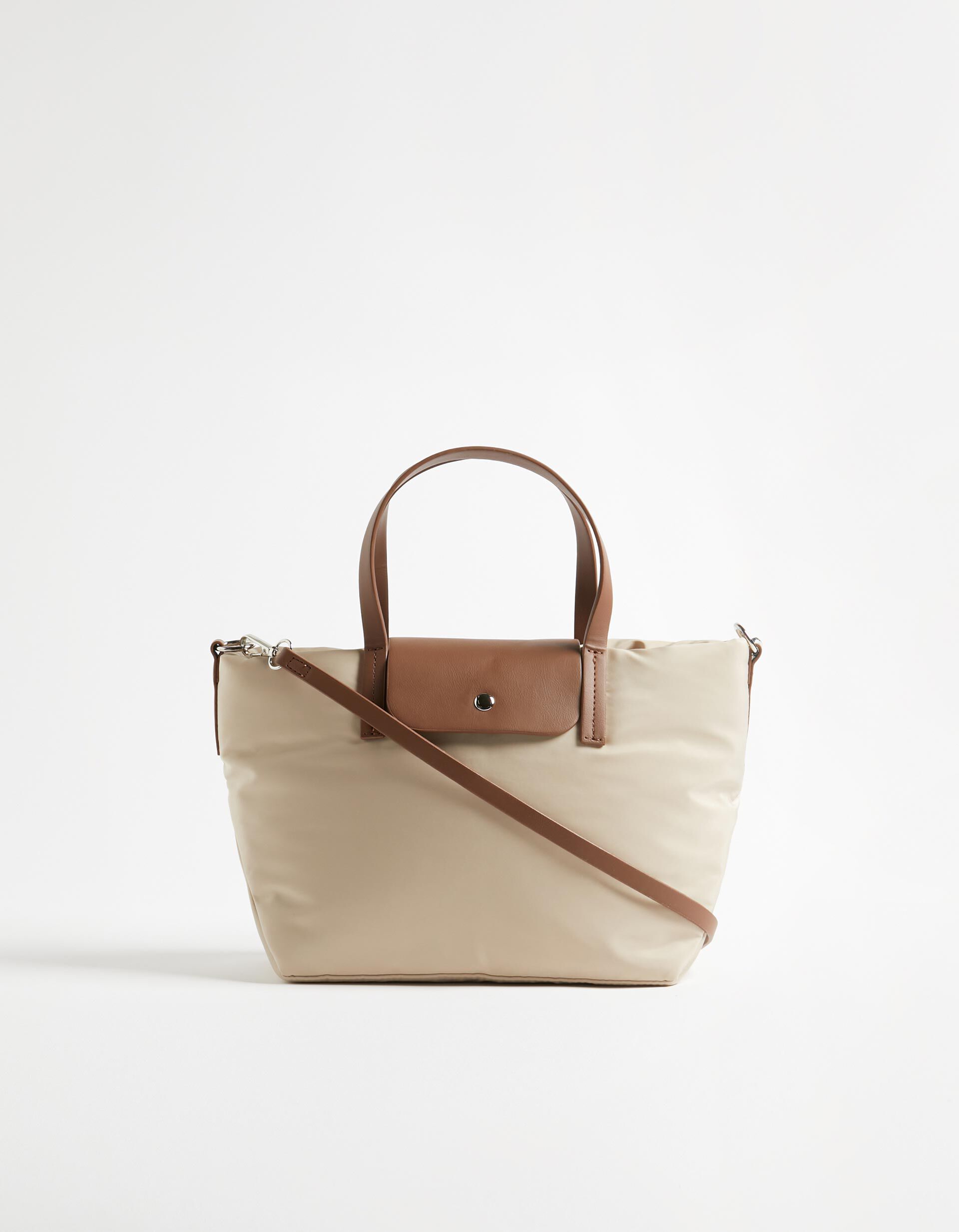Carteira Tote Bag Combinada, Mulher, Bege