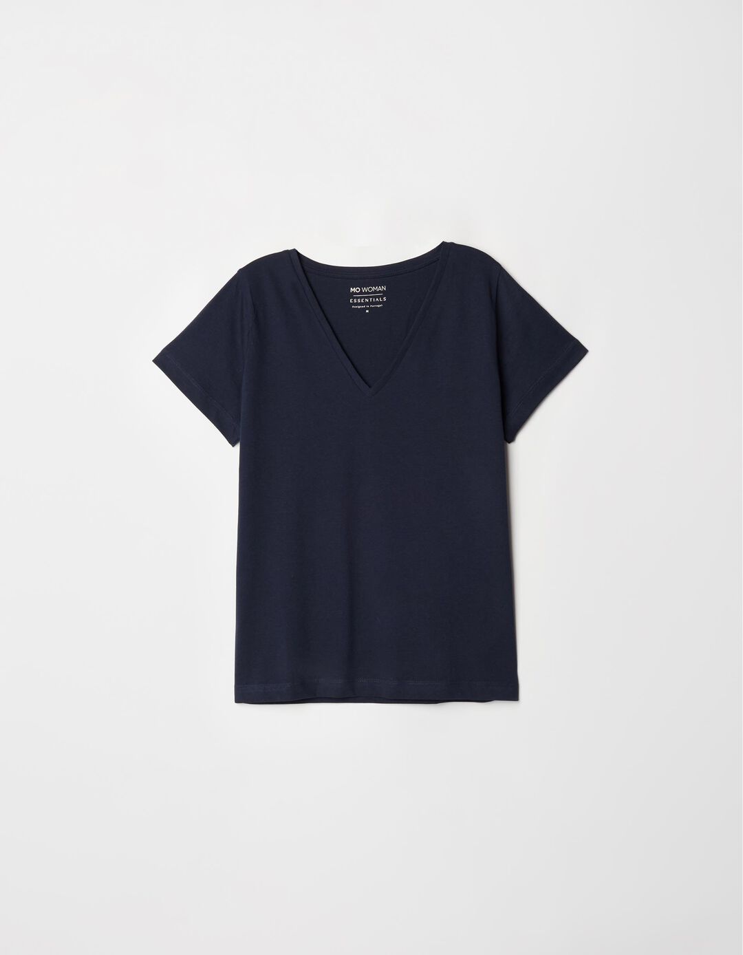 T-shirt Decote em V, Mulher, Azul Escuro