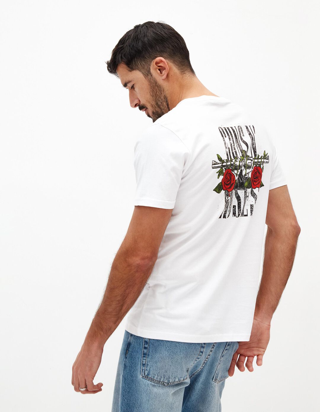 T-shirt 'Guns N' Roses', Homem, Branco