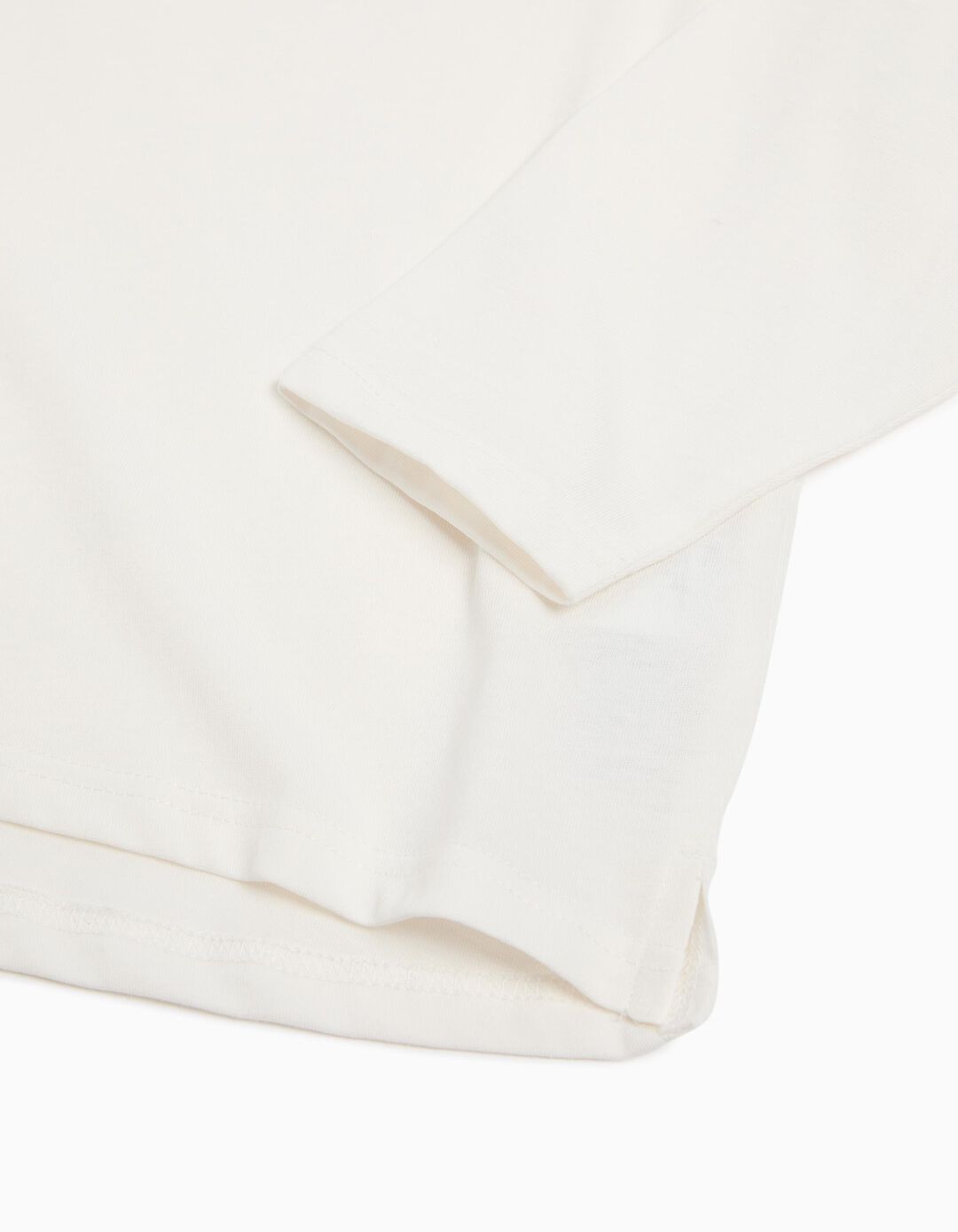 T-shirt de Manga Comprida, Menina, Branco