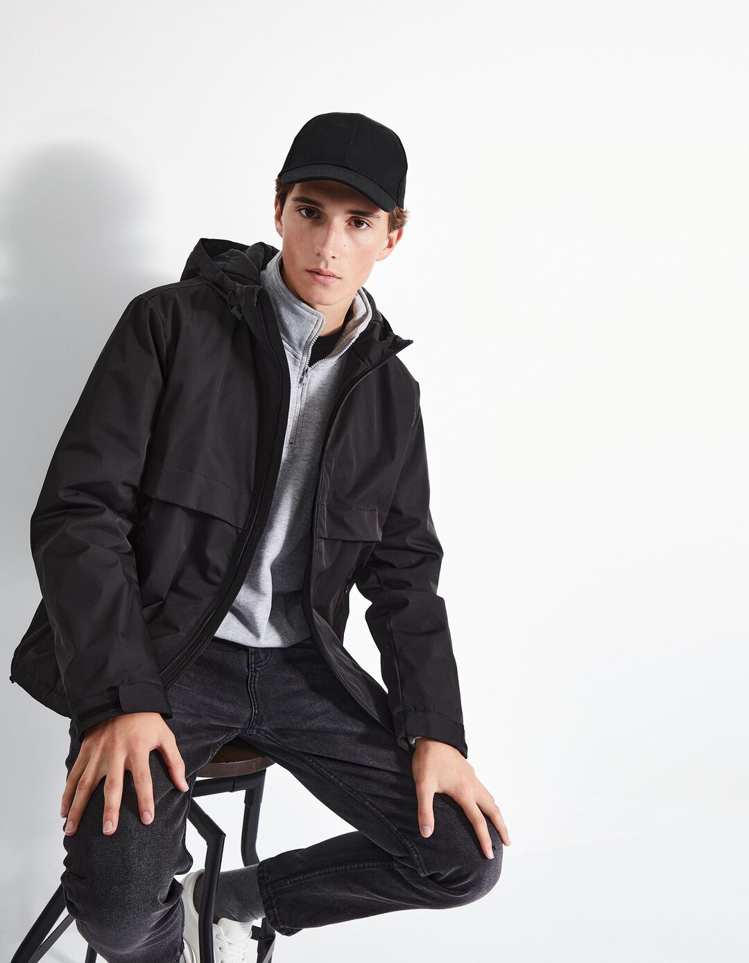 Parka Náutica Capuz, Homem, Preto