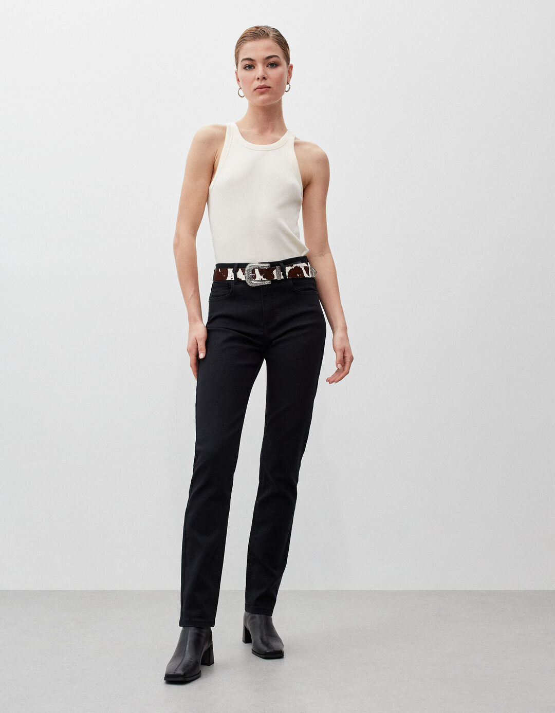 Jeans Slim Fit, Mulher, Preto
