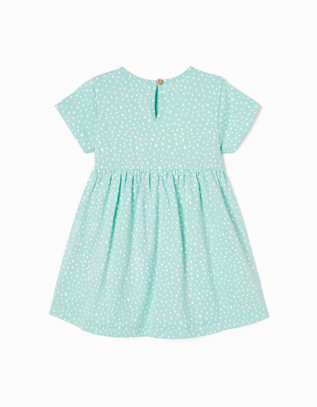 Vestido de Algodão Estampado para Bebé Menina, Verde Água