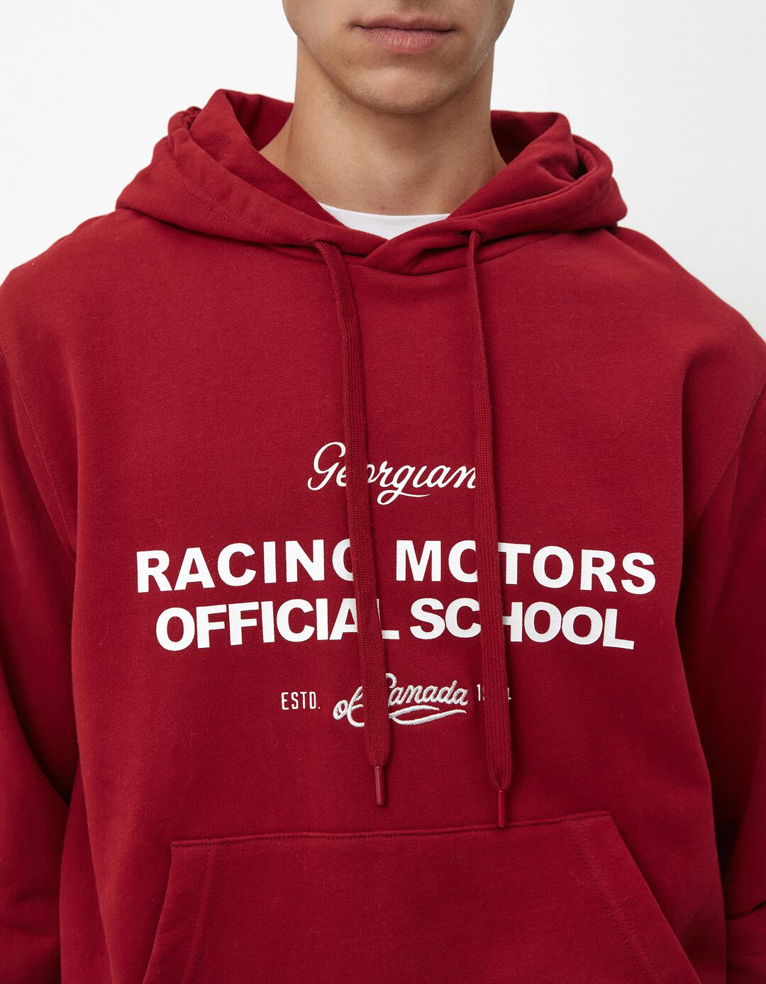Sweatshirt de Felpa Capuz, Homem, Vermelho Escuro