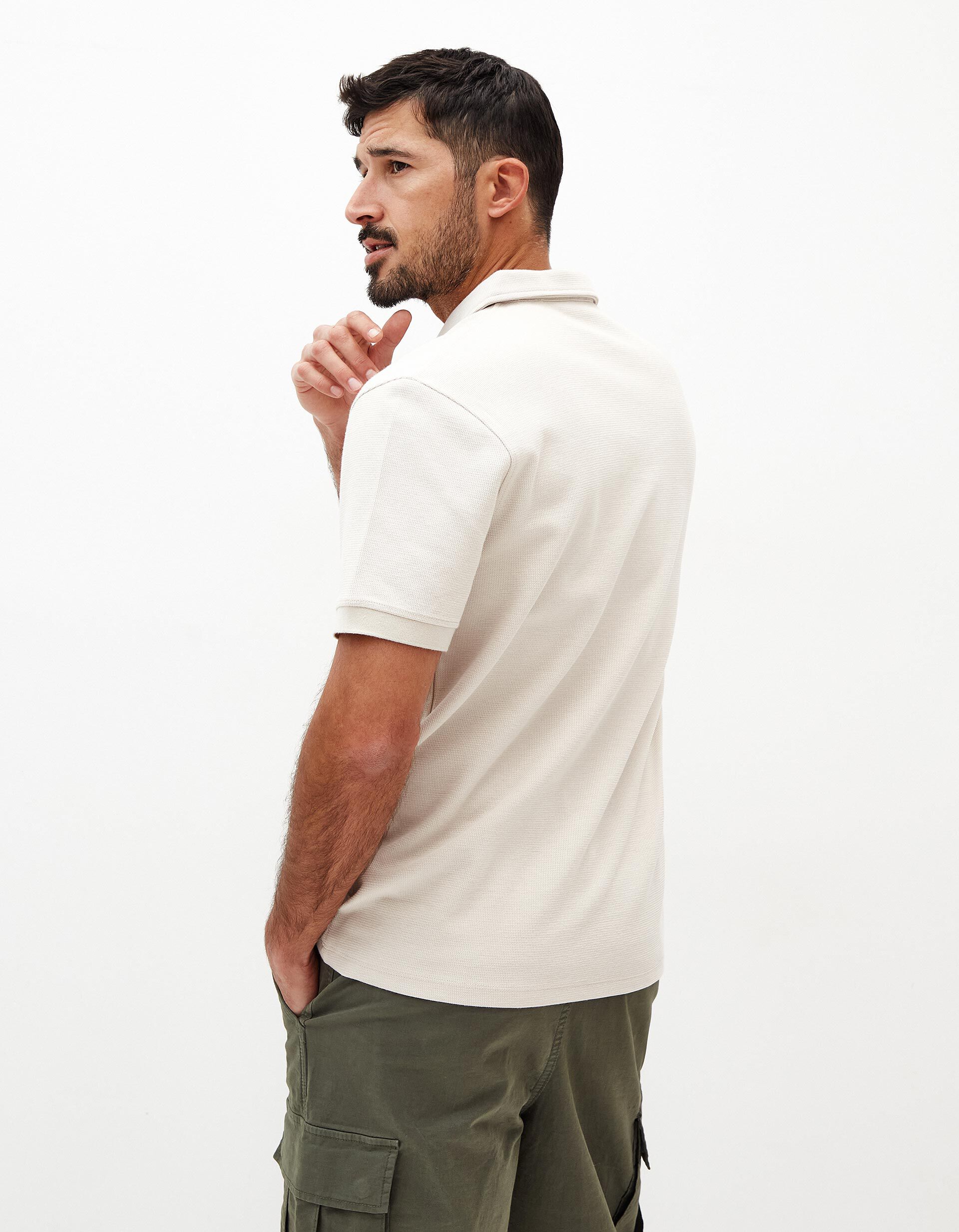 Comprar Online Polo Waffle, Homem, Cinzento Claro