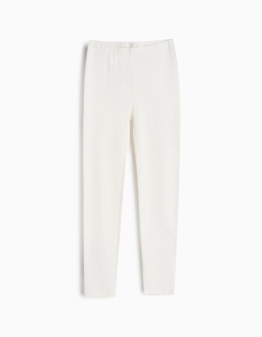 Comprar Online Leggings Malha Canelada, Menina, Branco