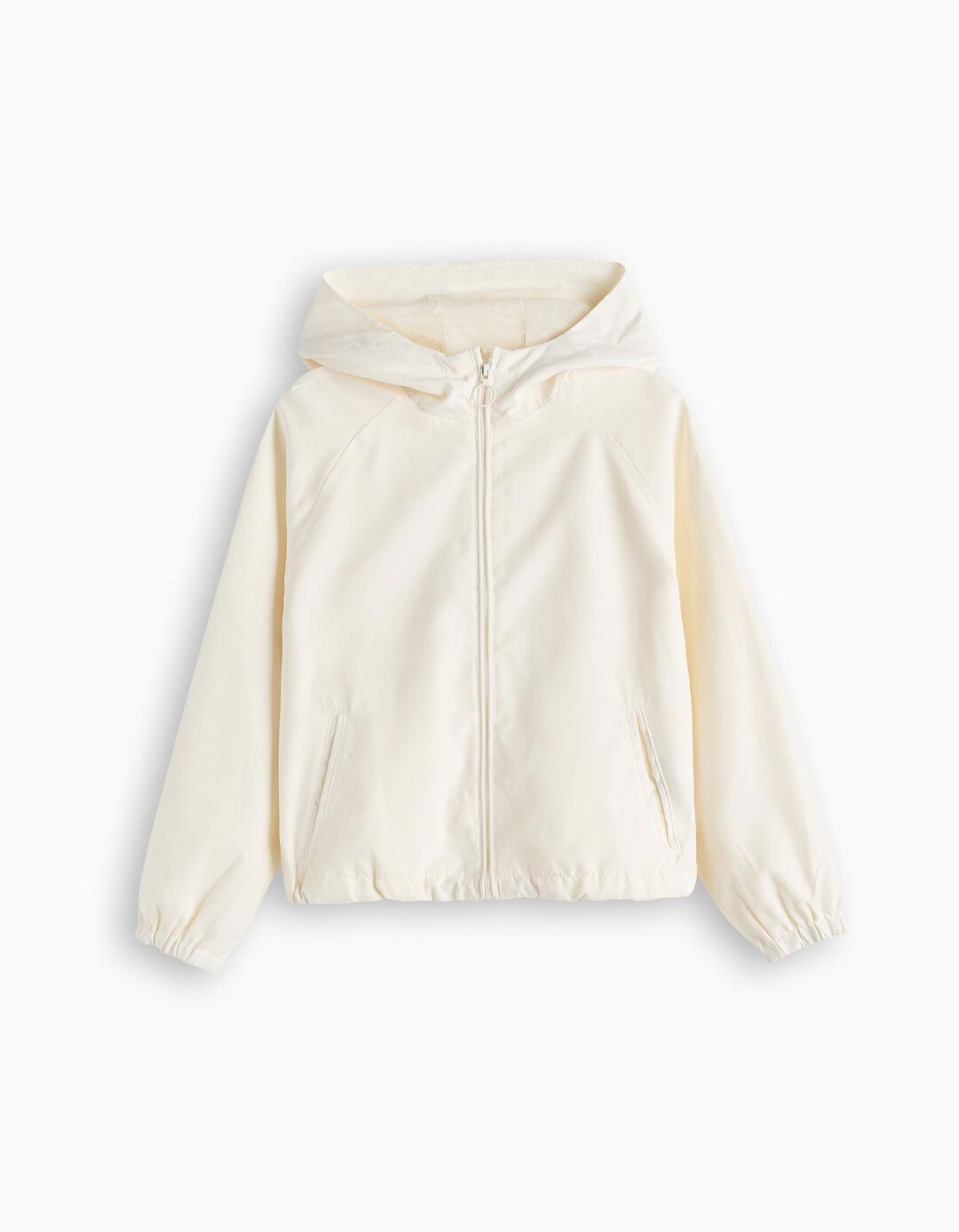 Corta-vento Capuz Leve, Menina, Branco