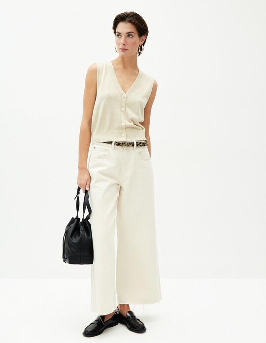 Comprar Online Calças de Ganga Culotte, Mulher, Cru