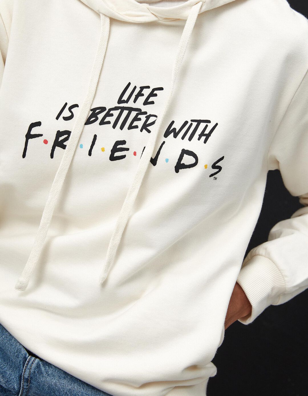 Sweatshirt Capuz 'Friends', Mulher, Branco