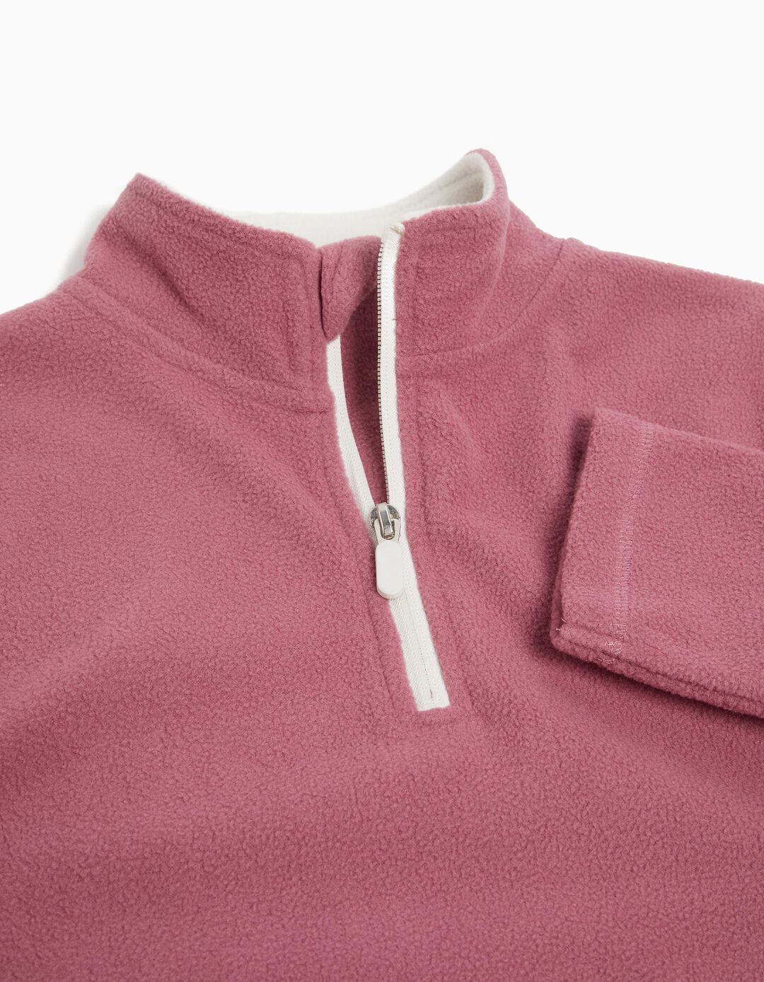 Sweatshirt Polar Fecho de Correr, Menina, Rosa Escuro