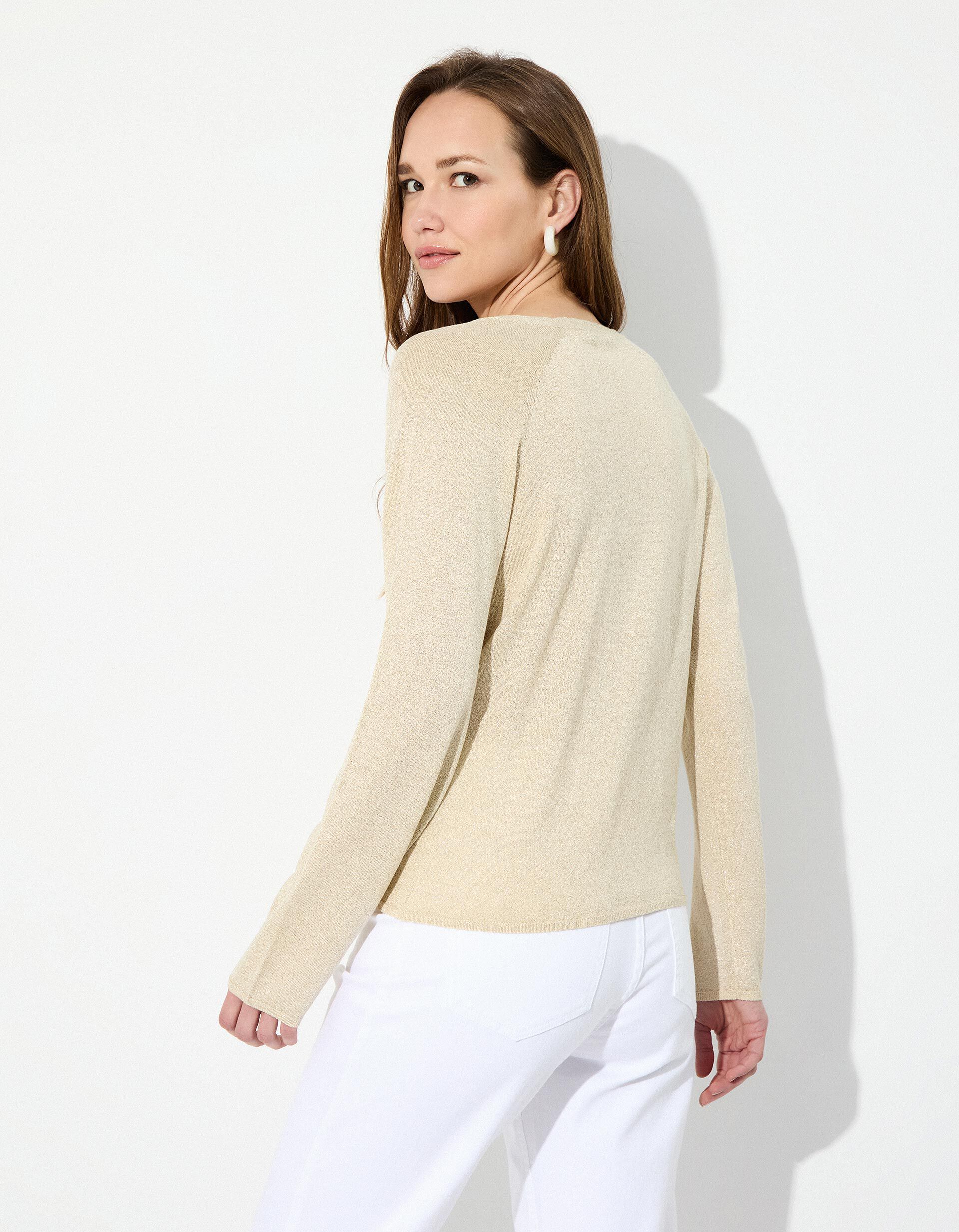 Comprar Online Camisola Decote em V, Mulher, Dourado