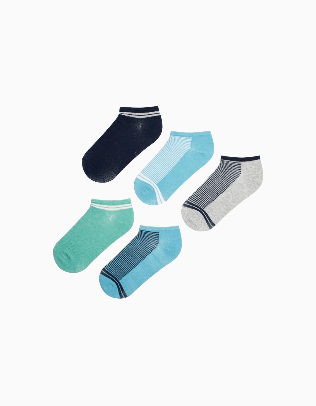 Pack 5 Pares de Meias Tornozelo, Menino, Multicor 