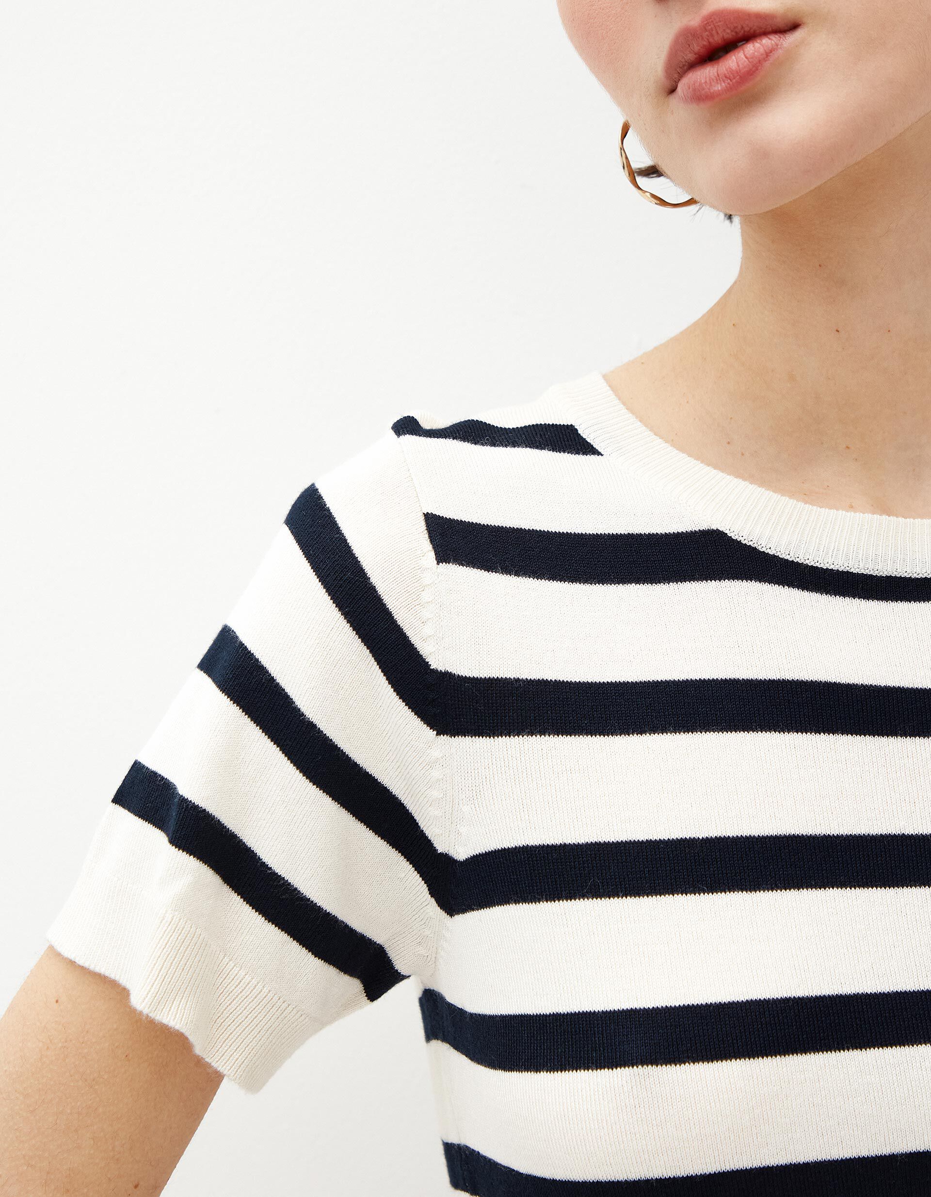 Comprar Online Camisola de Manga Curta Malha, Mulher, Bege Claro