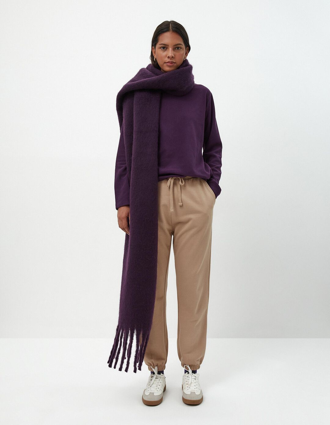 Joggers de Felpa, Mulher, Bege
