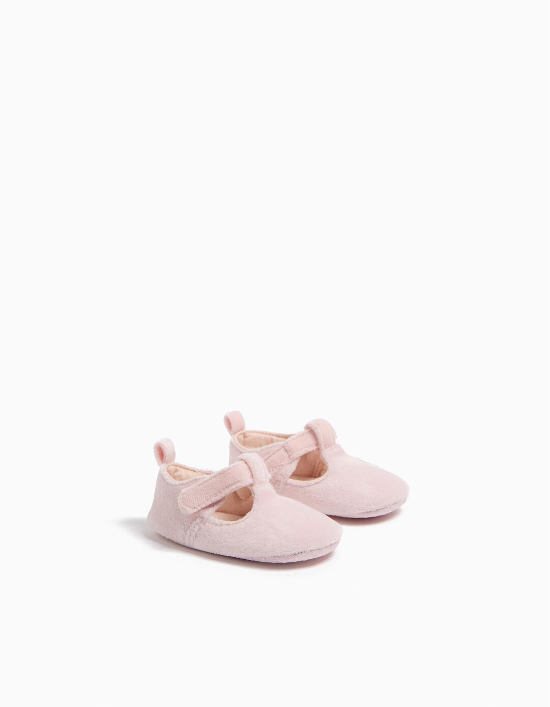 Sapatos Aveludados, Recém-nascido, Rosa