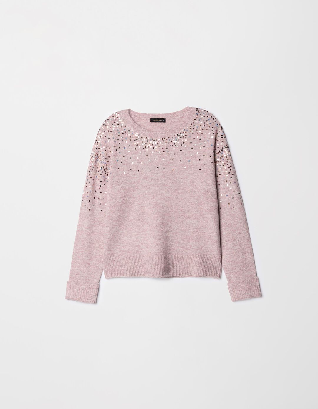 Camisola de Malha Lantejoulas, Mulher, Rosa