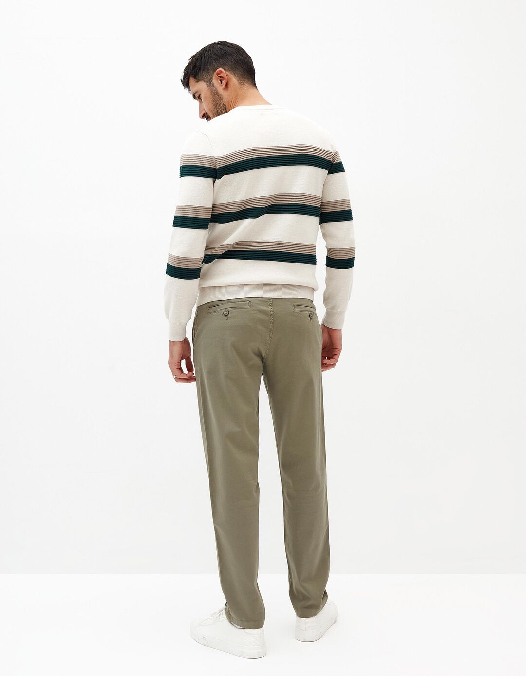 Calças Chino Slim, Homem, Verde Escuro