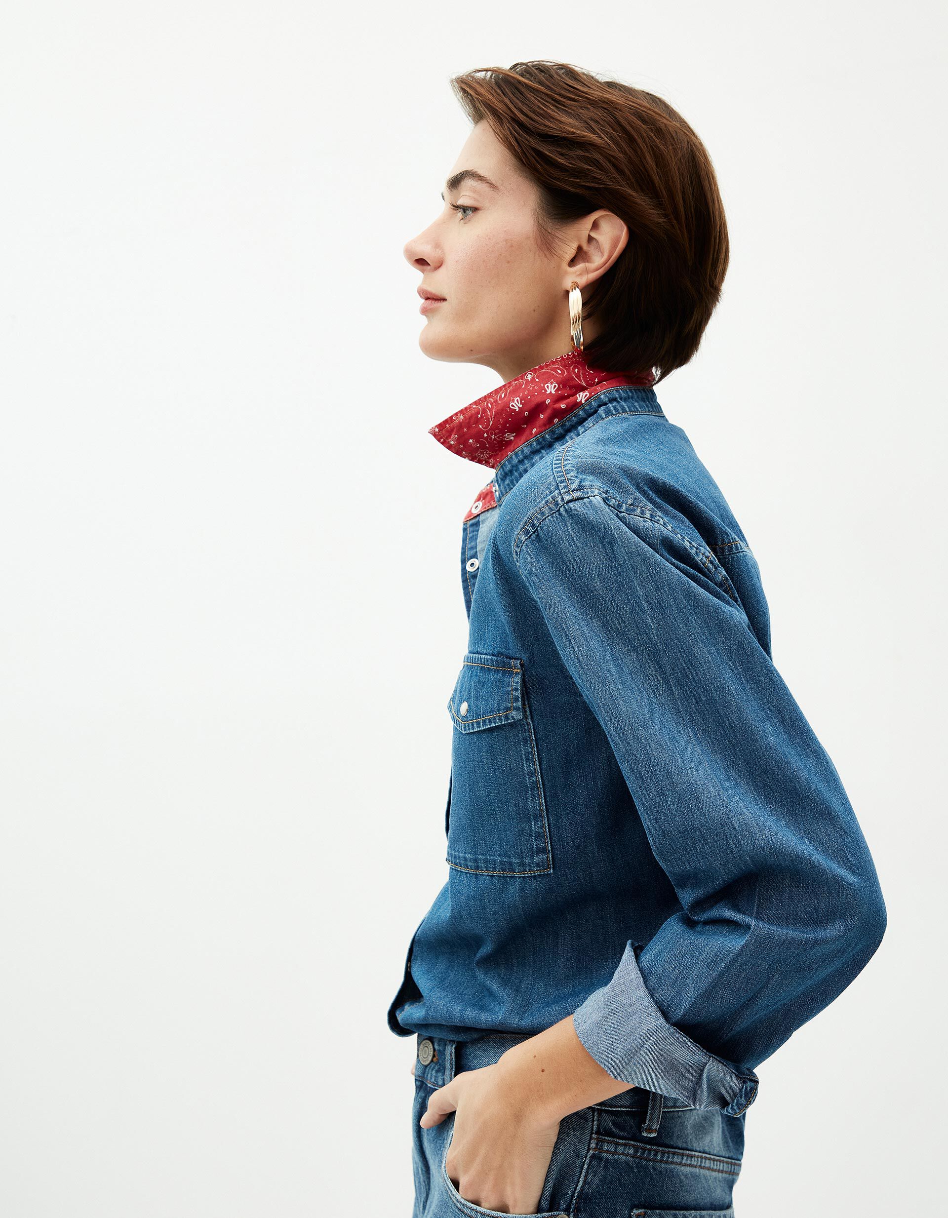 Comprar Online Sobrecamisa de Ganga, Mulher, Azul