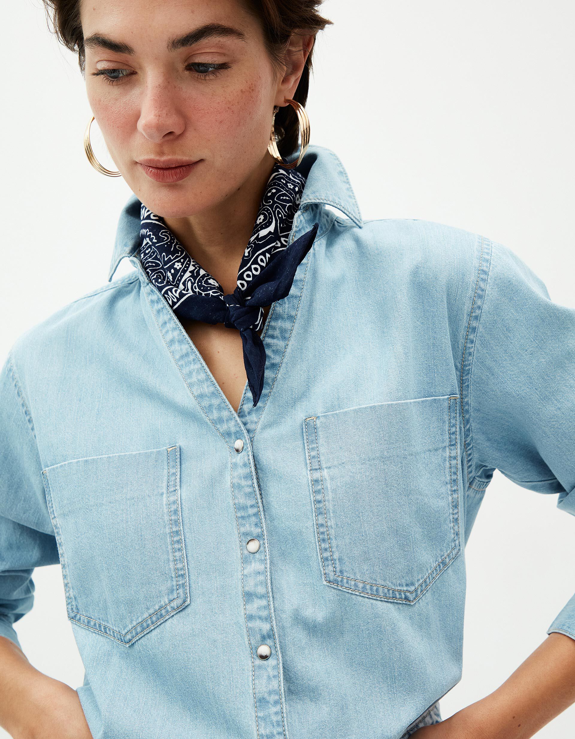 Comprar Online Sobrecamisa de Ganga, Mulher, Azul Claro