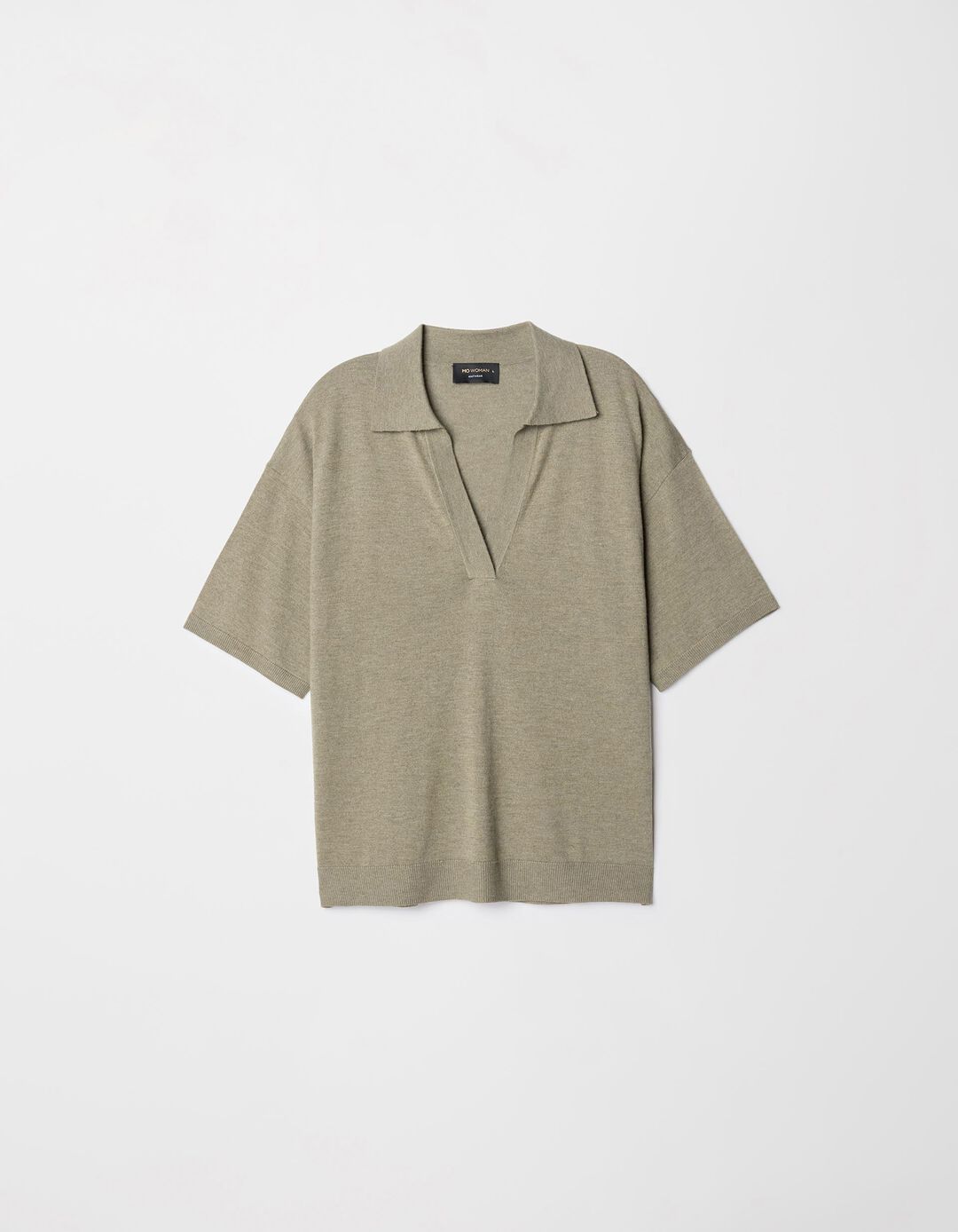 Camisola Polo de Manga Curta, Mulher, Verde Escuro