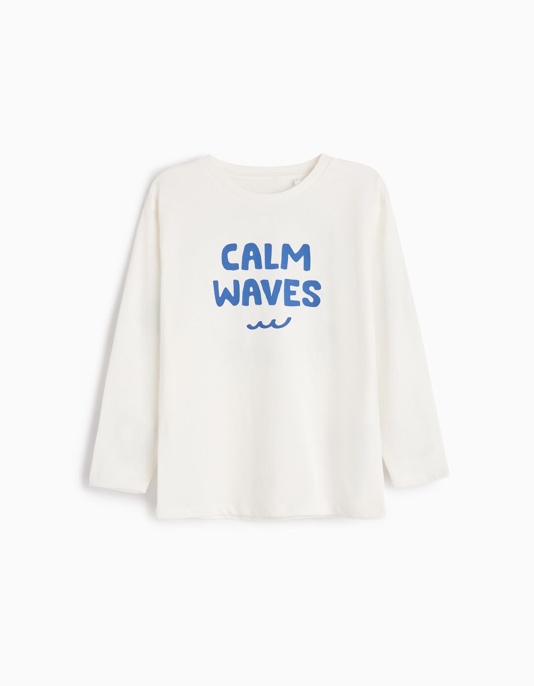 T-shirt Manga Comprida Estampado, Menino, Branco