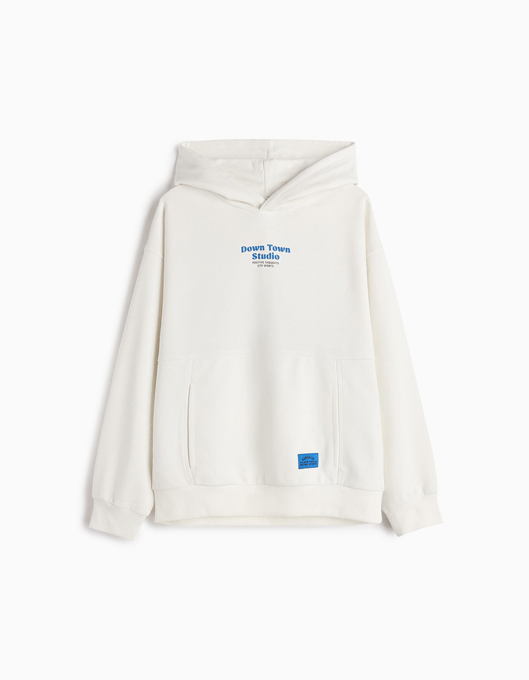 Sweatshirt de Felpa Capuz, Menino, Branco