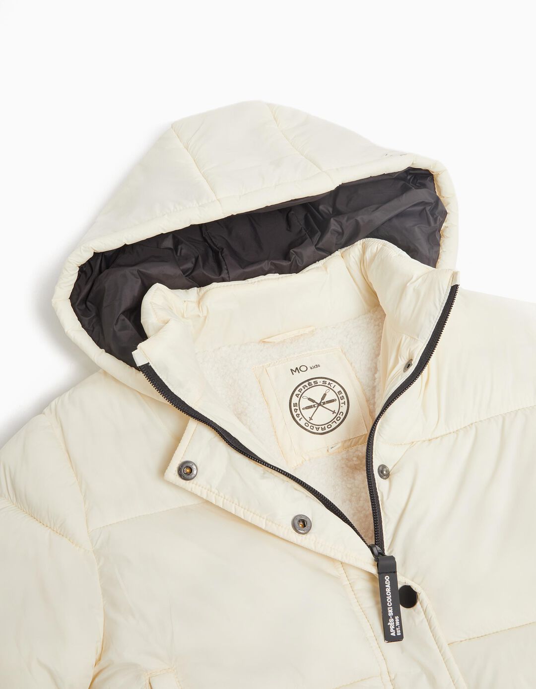Casaco Acolchoado Capuz, Menina, Branco