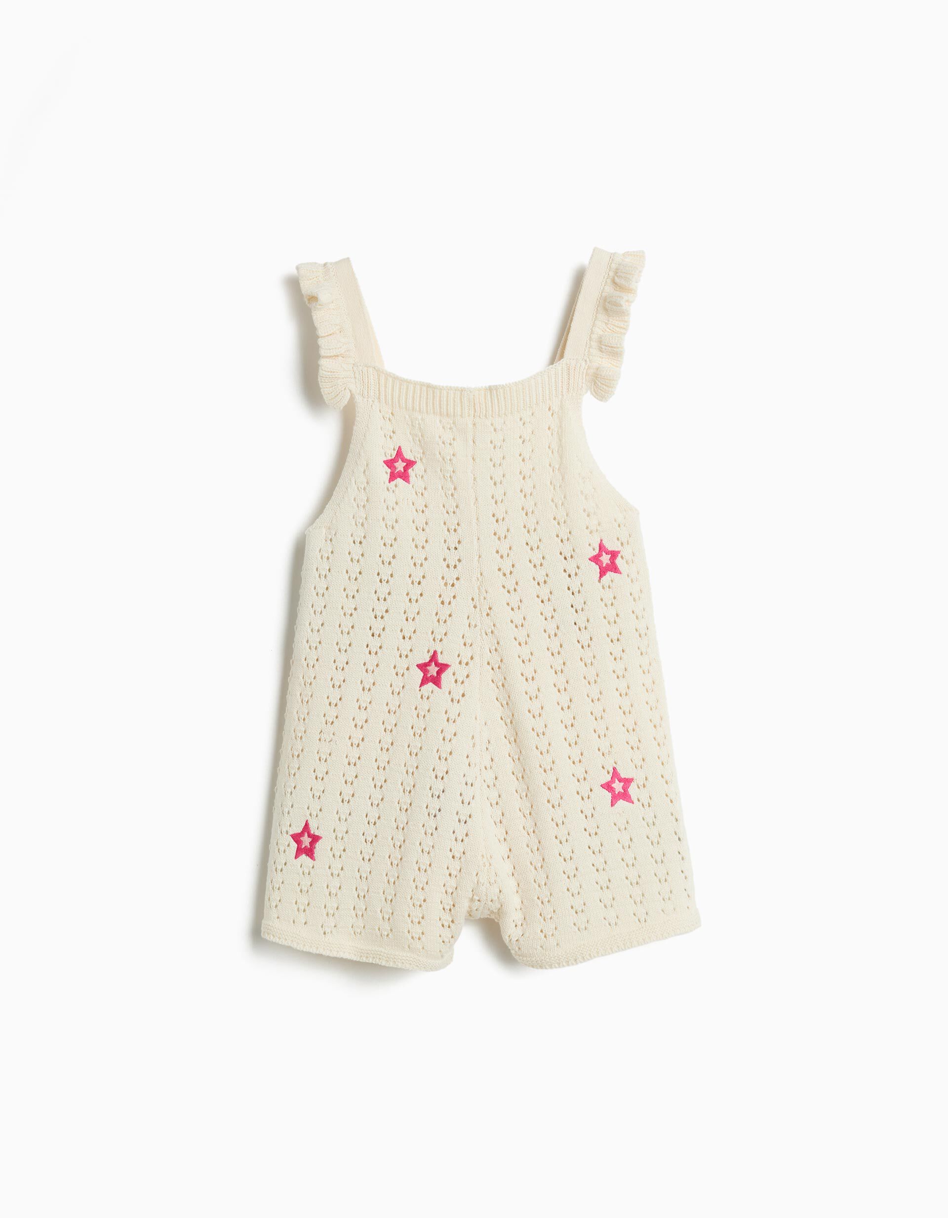 Jardineiras Crochet, Menina, Cru