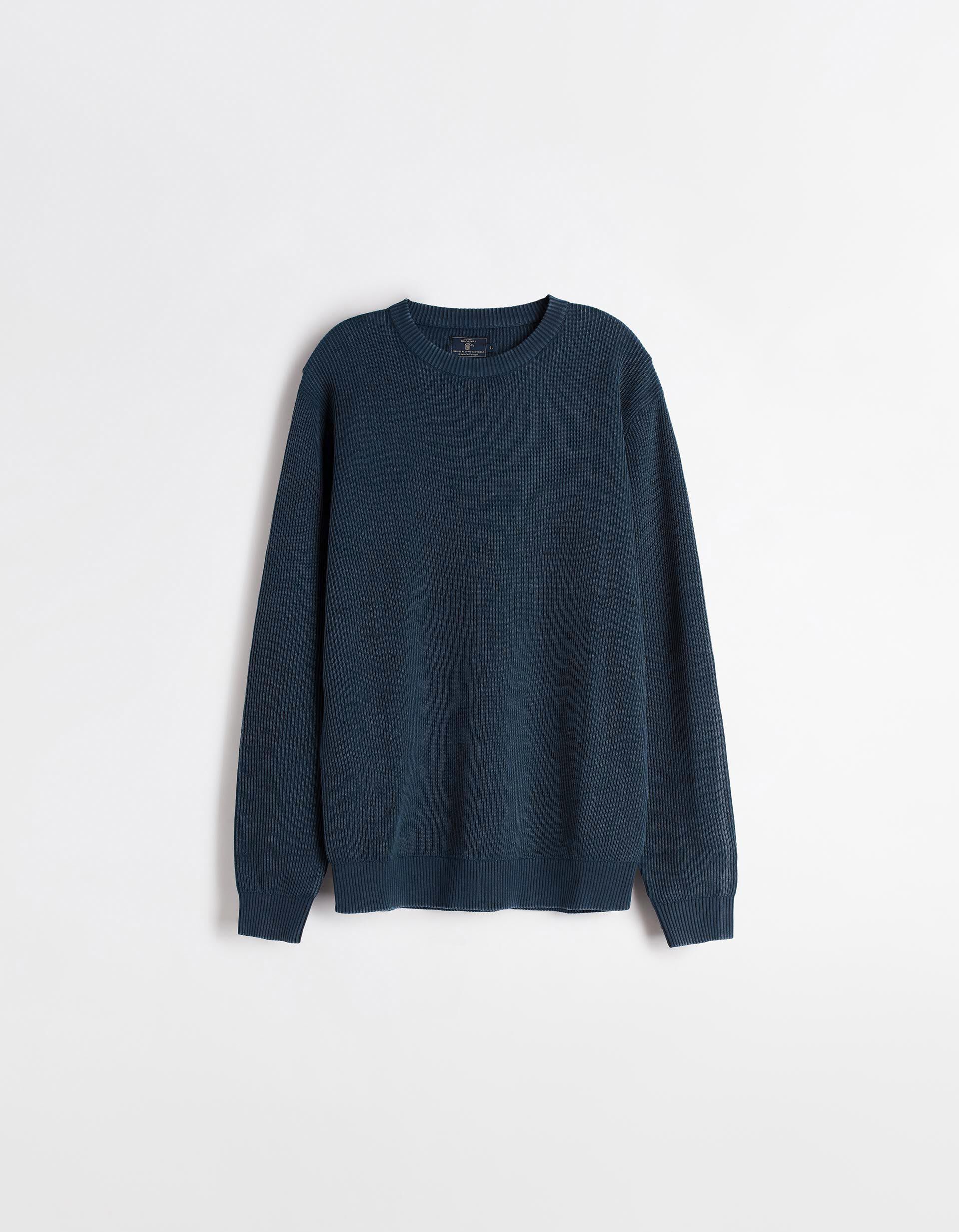 Comprar Online Camisola Canelada, Homem, Azul Escuro
