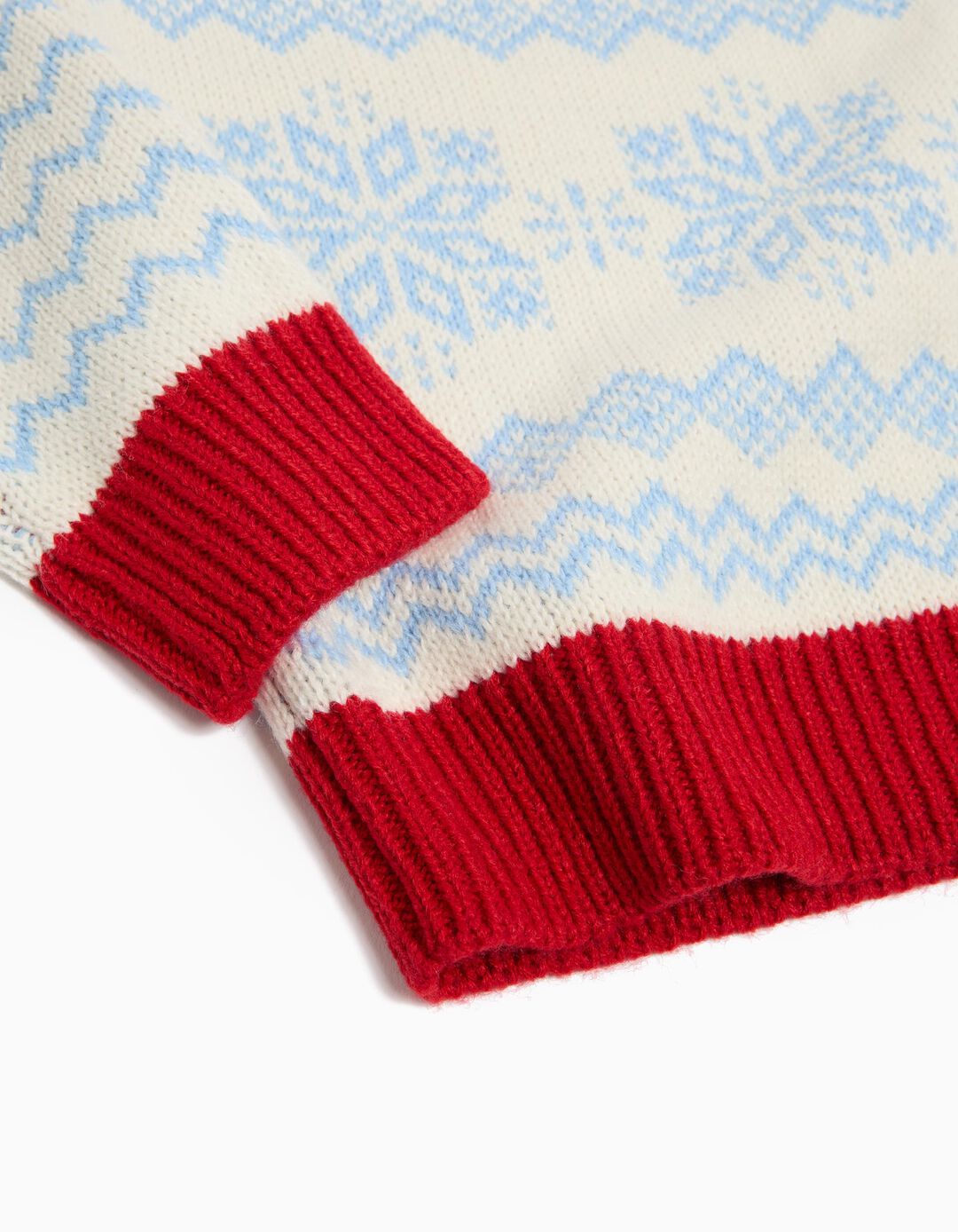 Camisola Malha Jacquard Natal, Menino, Vermelho