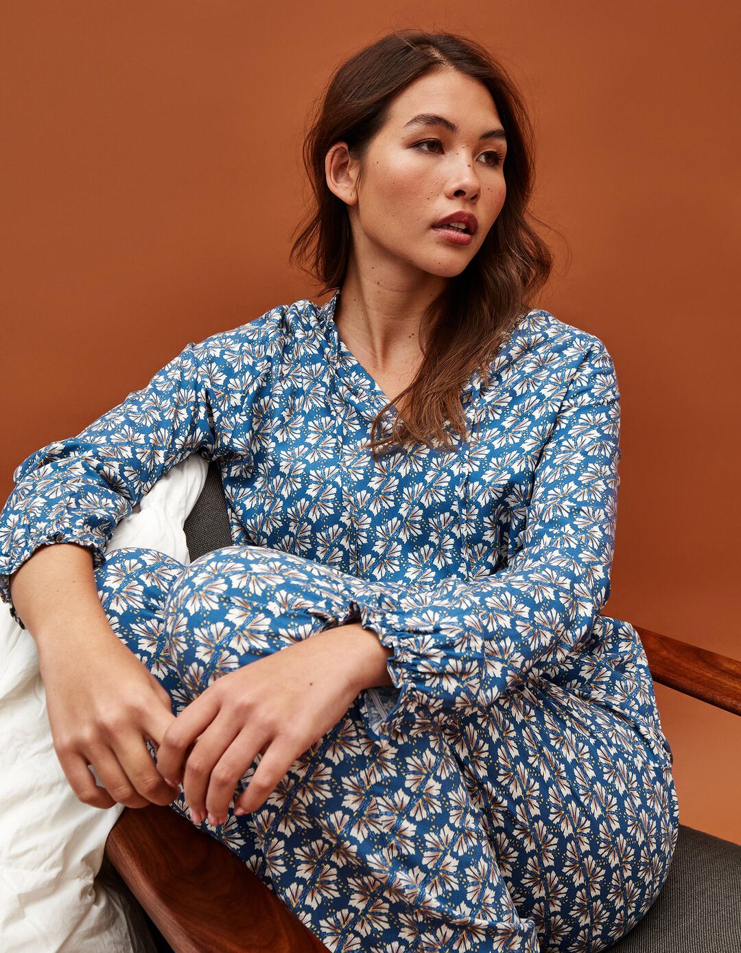 Pijama Estampado, Mulher, Azul Escuro