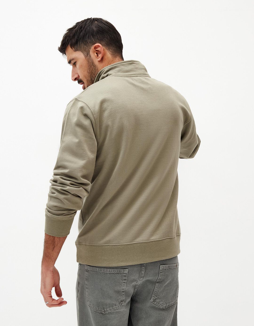 Sweatshirt Fecho de Correr, Homem, Verde Escuro