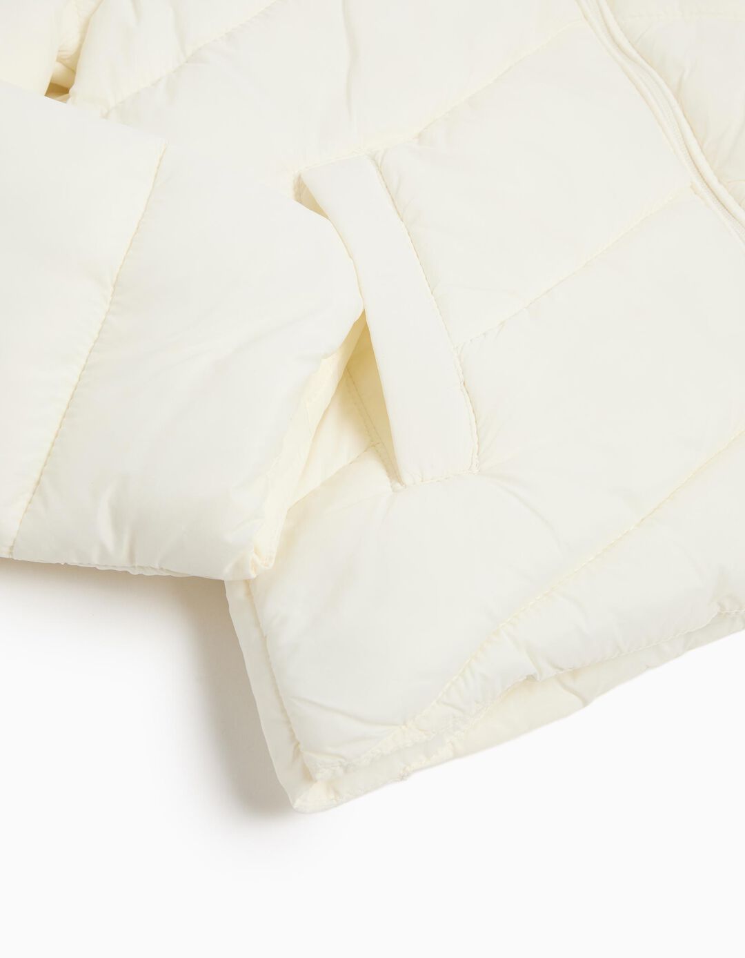 Casaco Acolchoado Capuz, Menina, Branco