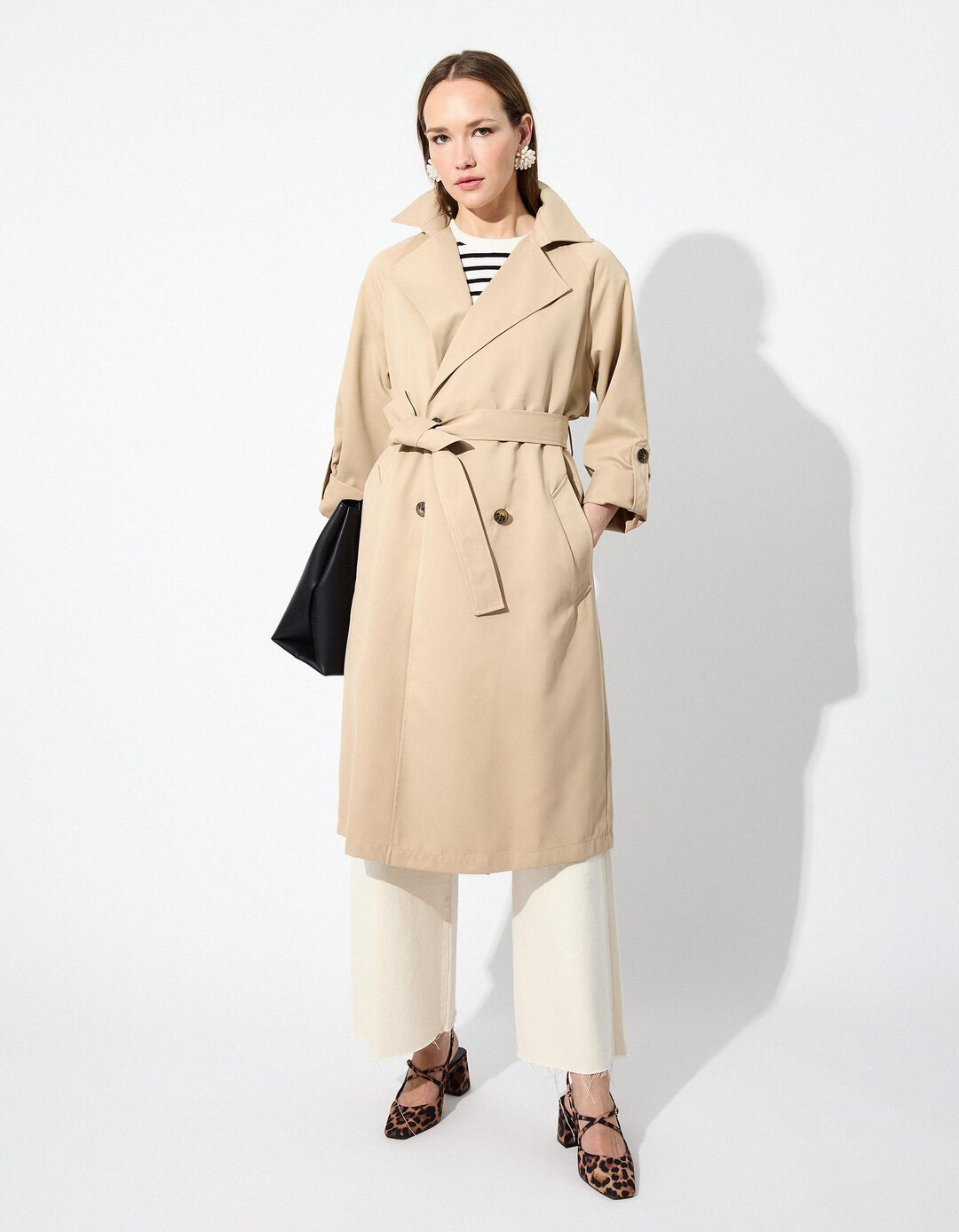 Gabardine Comprida, Mulher, Bege