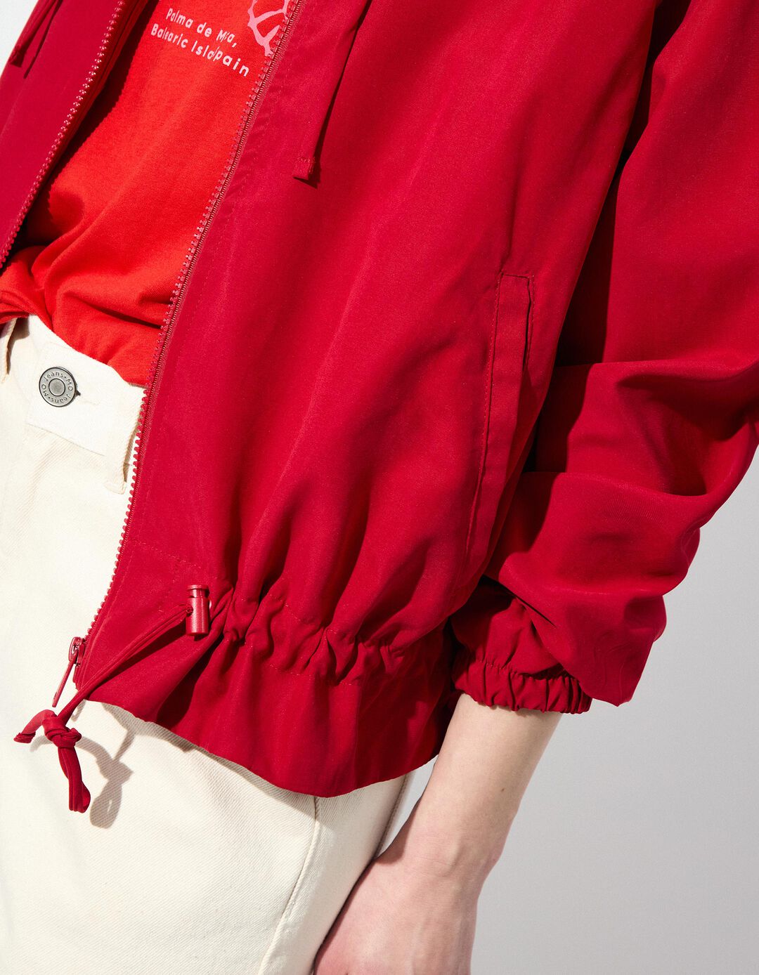 Parka Capuz, Mulher, Vermelho Escuro