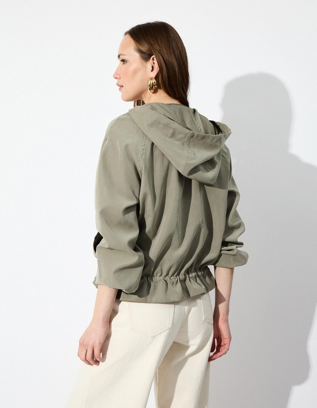 Parka Capuz, Mulher, Verde Escuro
