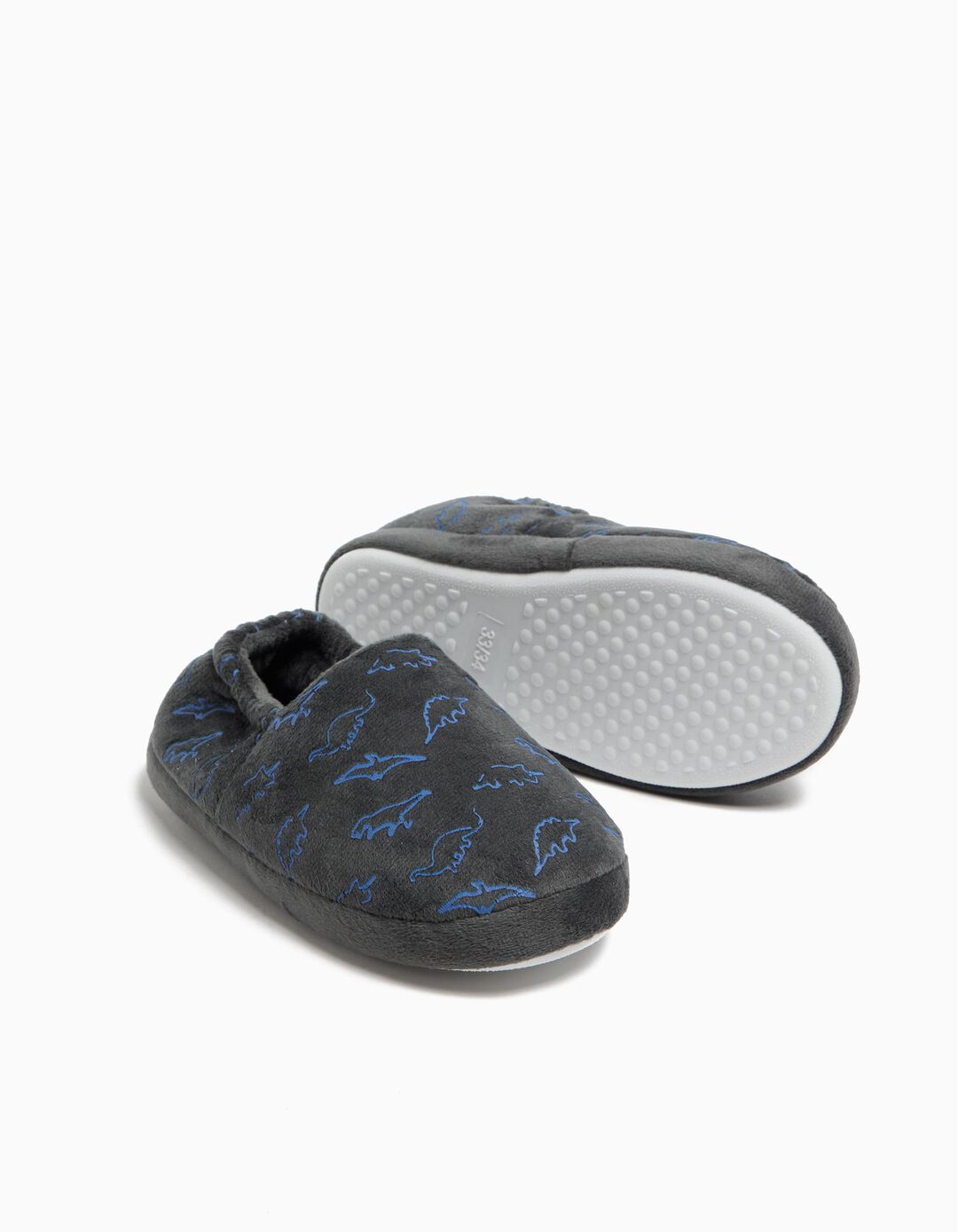 Pantufas Dinossauros, Menino, Cinzento Escuro