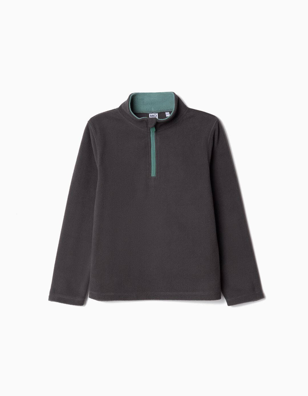 Sweatshirt Polar Fecho de Correr, Menino, Cinzento Escuro