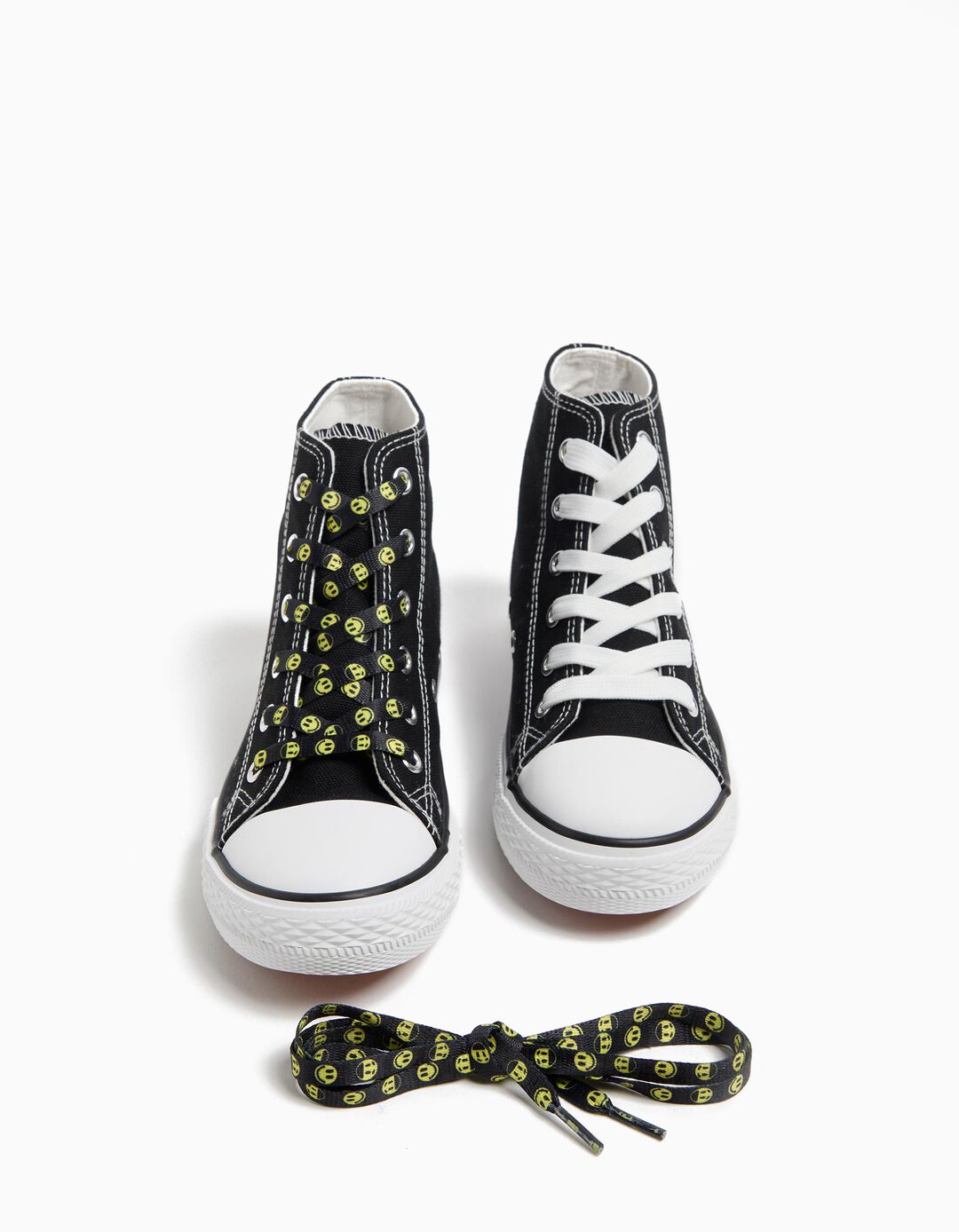 Sapatilhas em Tela High Top, Criança, Preto