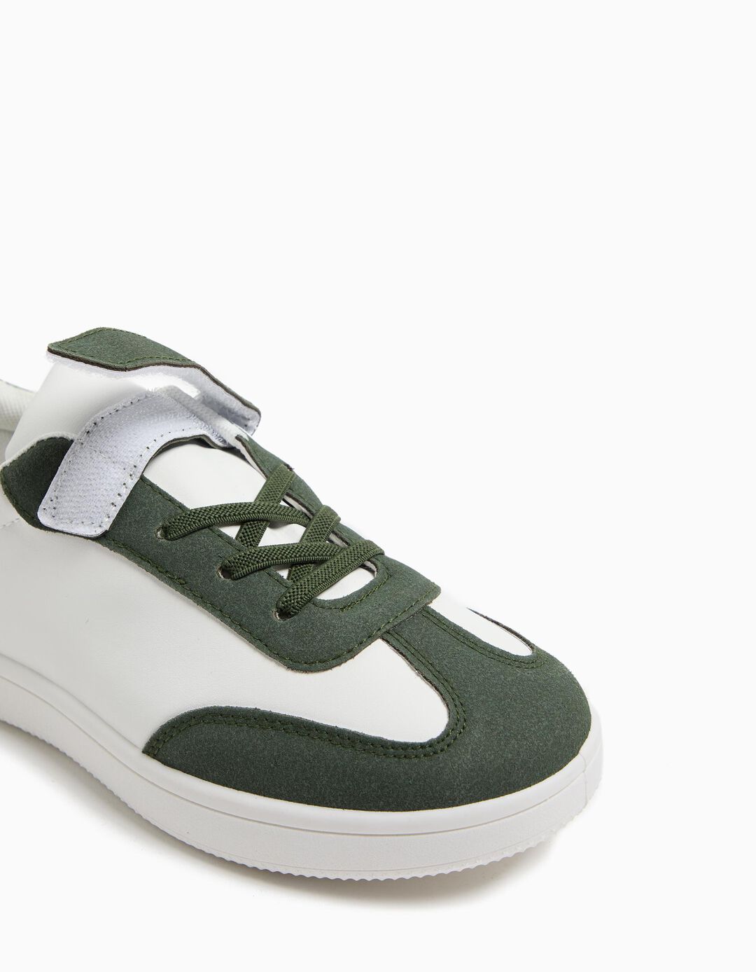 Sapatilhas Contraste Velcro, Criança, Verde Escuro