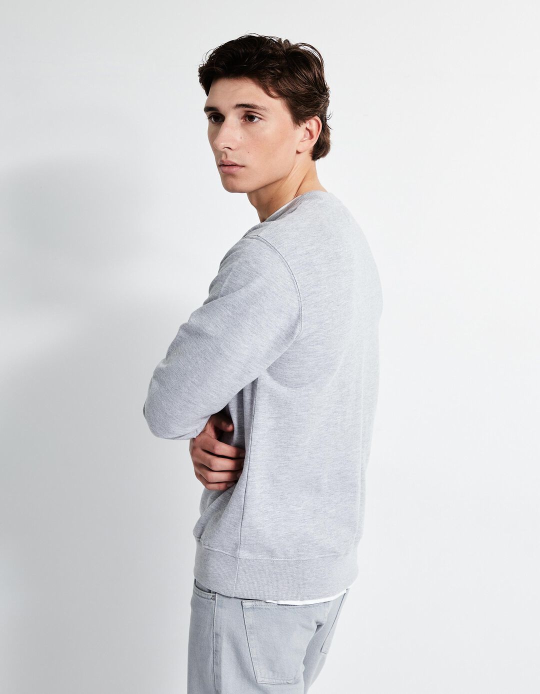 Sweatshirt de Felpa, Homem, Cinzento Claro