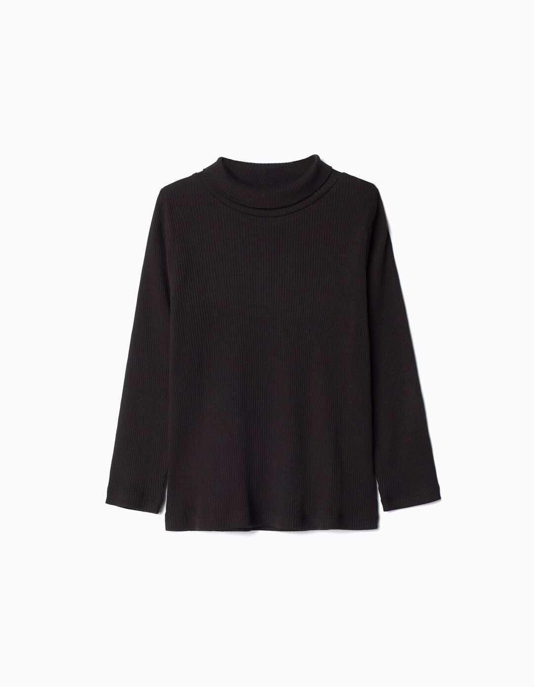 Camisola de Gola Alta, Menina, Preto